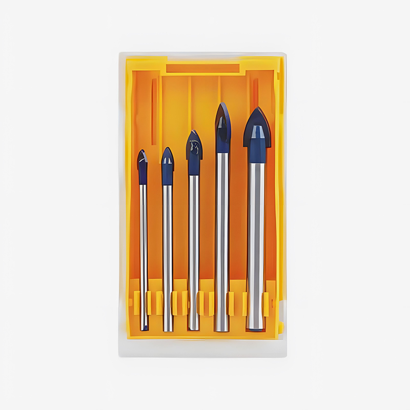 Набор из 5 сверл из сплава с круглым хвостовиком и прорезями
